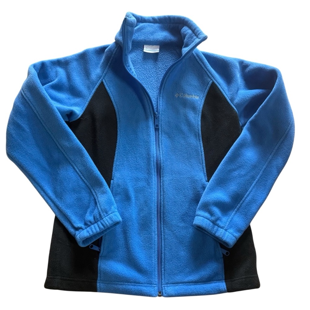 Columbia Sportswear Women’s Fleece Zip Jacket Stand Up Collar Pockets Blue Small
